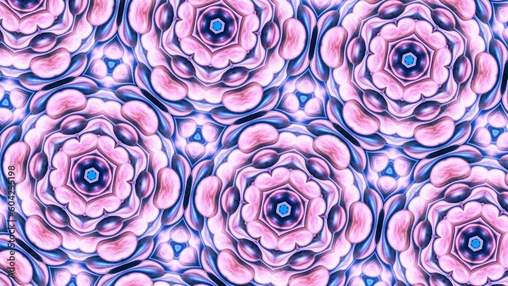 Seamless pattern with flowers kaleidoscope mandala background