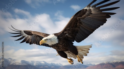 American Eagle, capturing a moment of breathtaking action. Generative AI © Nutcha