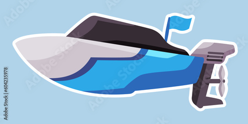 Speed boat fast ocean sea transportation modern vacation nature activity blue color