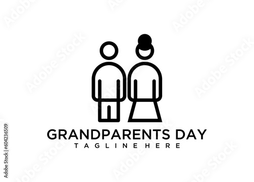 Illustration Happy Grandparents day. Typography. logo design.