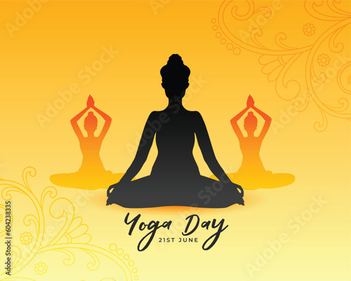 21st june world yoga day background for fitness and relaxation
