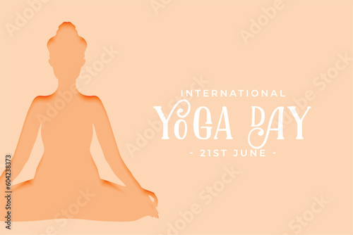 paper cut style world yoga day background design