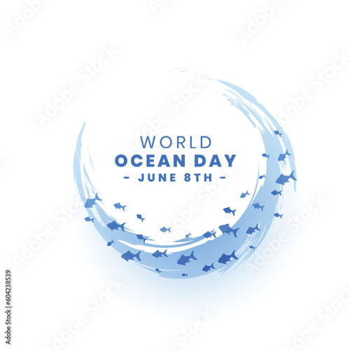 stylish world ocean day background protect sea and climate