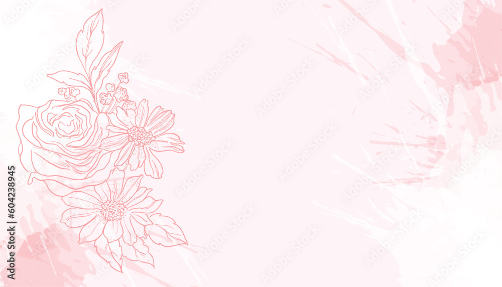 elegant line style blossom floral design pink wallpaper elegant line style blossom floral design pink wallpaper