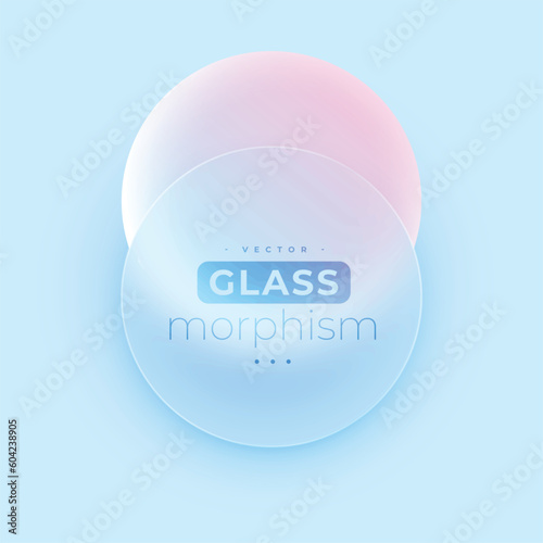blurry glassmorphism background with blank acrylic sphere frame