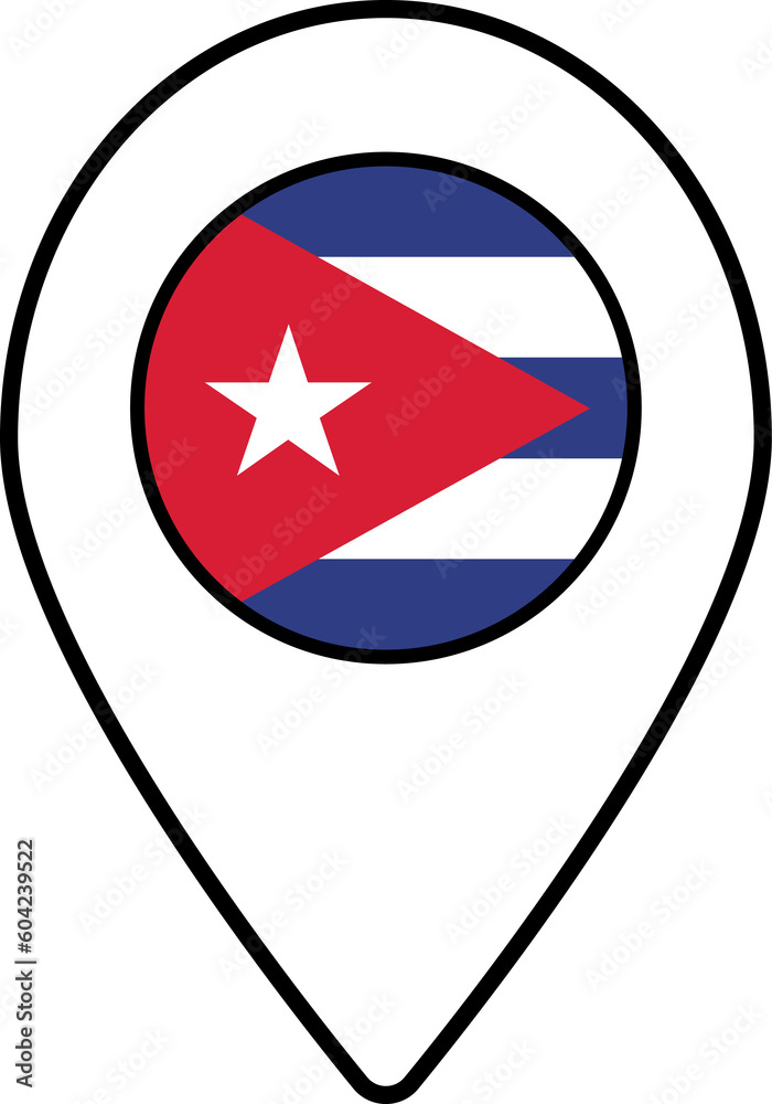 Cuba flag map pin navigation icon. Cuba flag map pin navigation icon.
