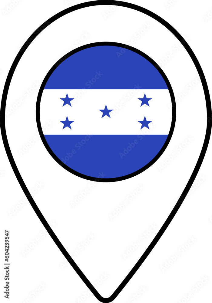 Honduras flag map pin navigation icon. Honduras flag map pin navigation icon.