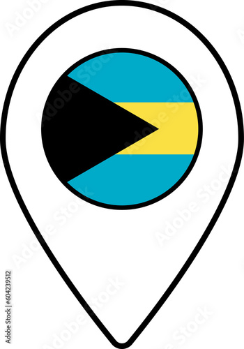 Bahamas flag map pin navigation icon. Free Download Bahamas flag map pin navigation icon. - GFXLoad