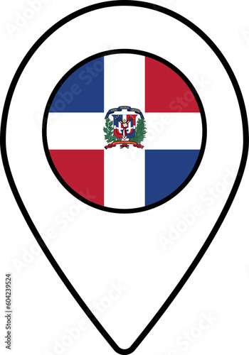 Free Download Dominican Republic flag map pin navigation icon. - GFXLoad
