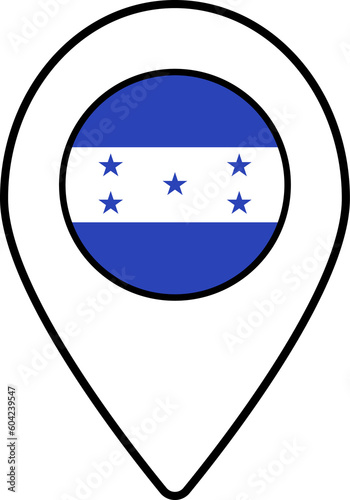 Free Download Honduras flag map pin navigation icon. - GFXLoad