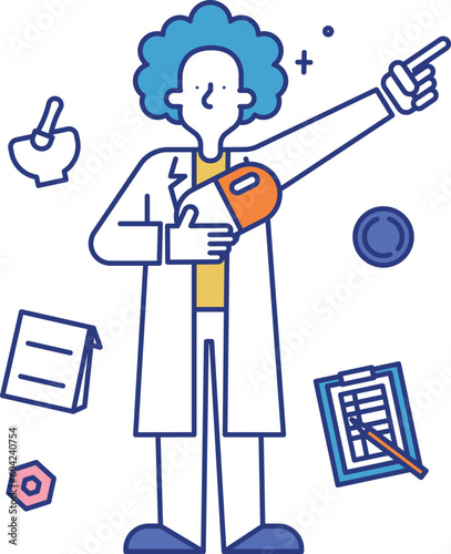 医療系の職業に就く男性のイラスト