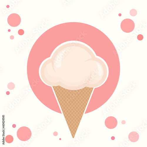 Yummy ice cream cone vector illustration background design