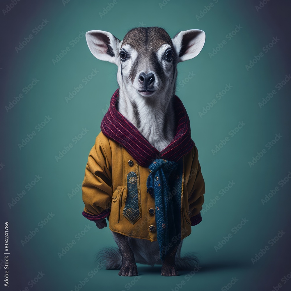 Portrait of Animal Wearing Suit. Generative Ai