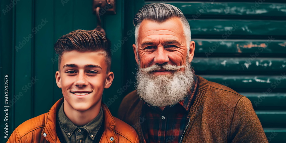 happy loving family. father and his son. father's day Generative AI happy loving family. father and his son. father's day Generative AI