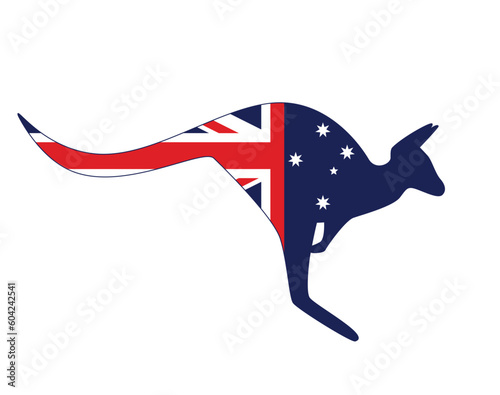 australian flag kangaroo silhouette