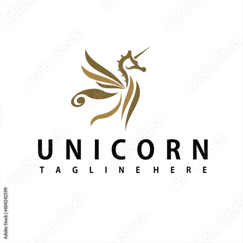 unicorn horse logo with vector logo design