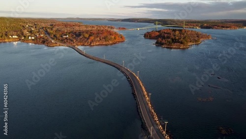 Aerial Drone Video of Maine with Fall Colors