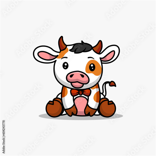 cow character logo design