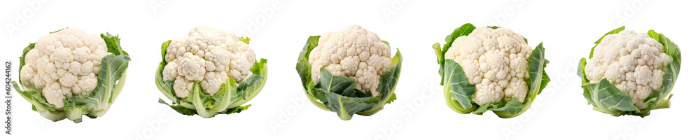 Set of cauliflower isolated on transparent background Set of cauliflower isolated on transparent background