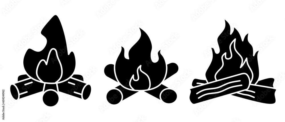 Bonfire. Bonfire icon vector set. Vector illustration. Bonfire. Bonfire icon vector set. Vector illustration.