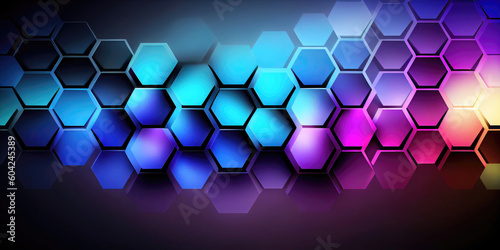 Modern hexagon honeycomb pattern wallpaper background (Generative AI)