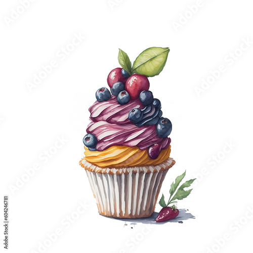 purple bluberry cupcake