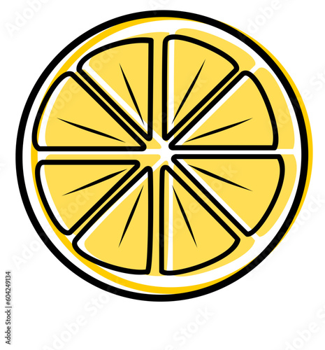 orange or lemon slice squeeze vector illustration icon
