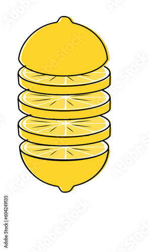 orange or lemon slice squeeze vector illustration icon
