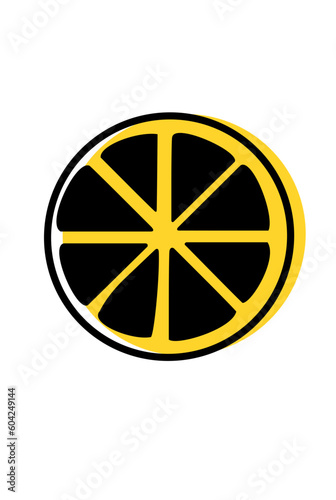 orange or lemon slice squeeze vector illustration icon
