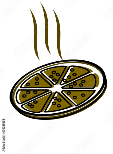 orange or lemon slice squeeze vector illustration icon
