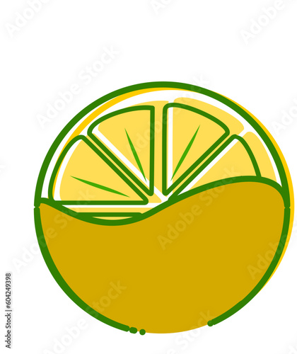 orange or lemon slice squeeze vector illustration icon
