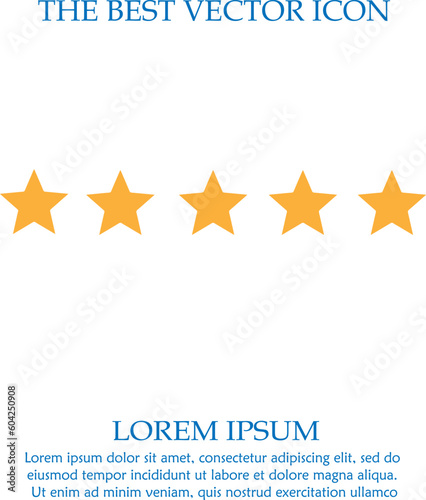 Five star rating. Vector illustration EPS 10.