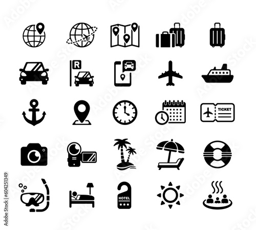 Travel icon set vector illustration