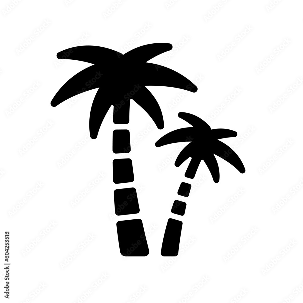 Palm tree ( beach, vacation ) vector icon illustration