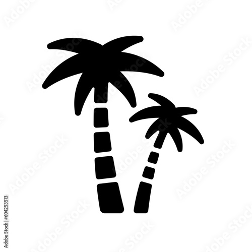 Palm tree ( beach, vacation ) vector icon illustration