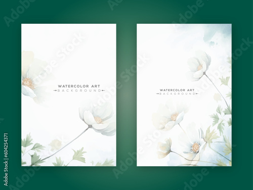 elegant wedding card with beautiful floral and leaves template. Luxury invitation card background with golden line art flower and botanical leaves, Organic shapes, Watercolor. Vector invite design.