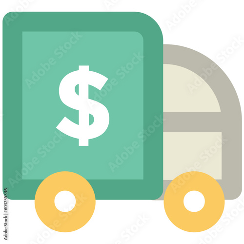 An editable icon of pick up van 