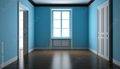 Empty room in a bright clean interior empty room design.Generative AI.