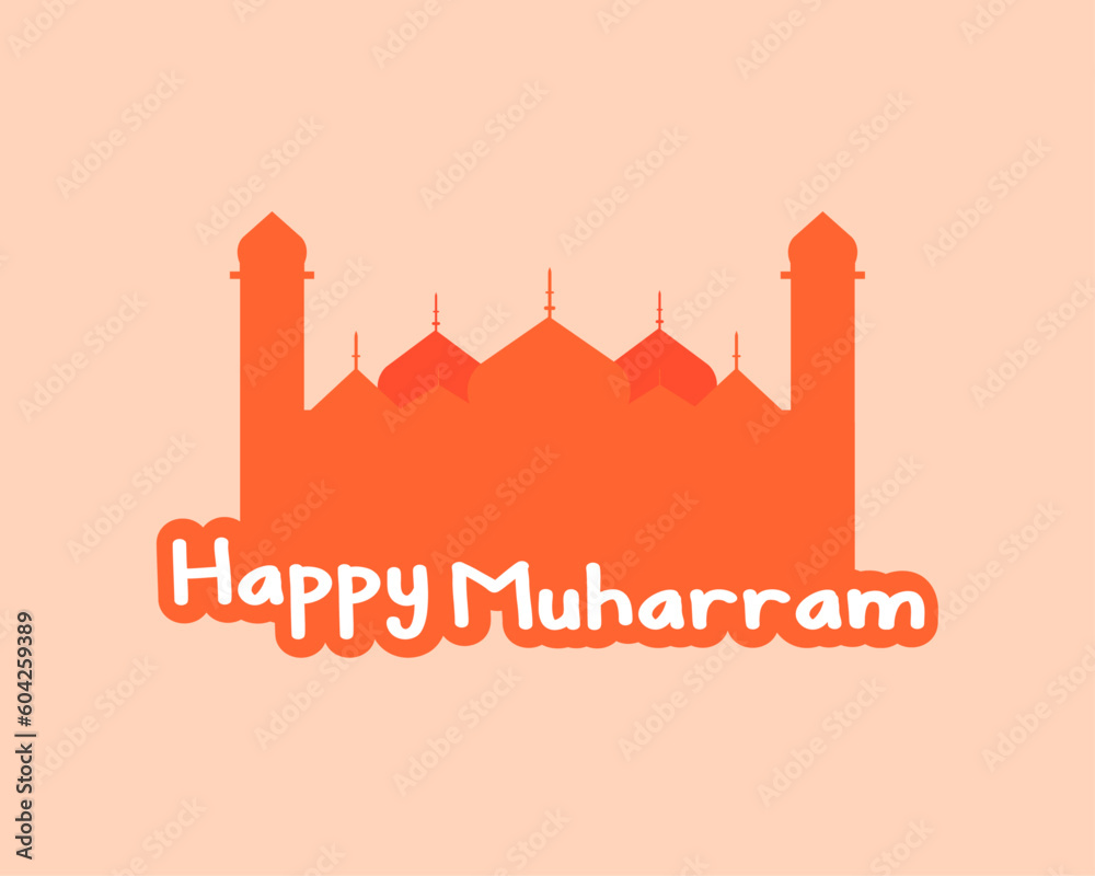 Happy Muharram Islamic New Year Sticker Style