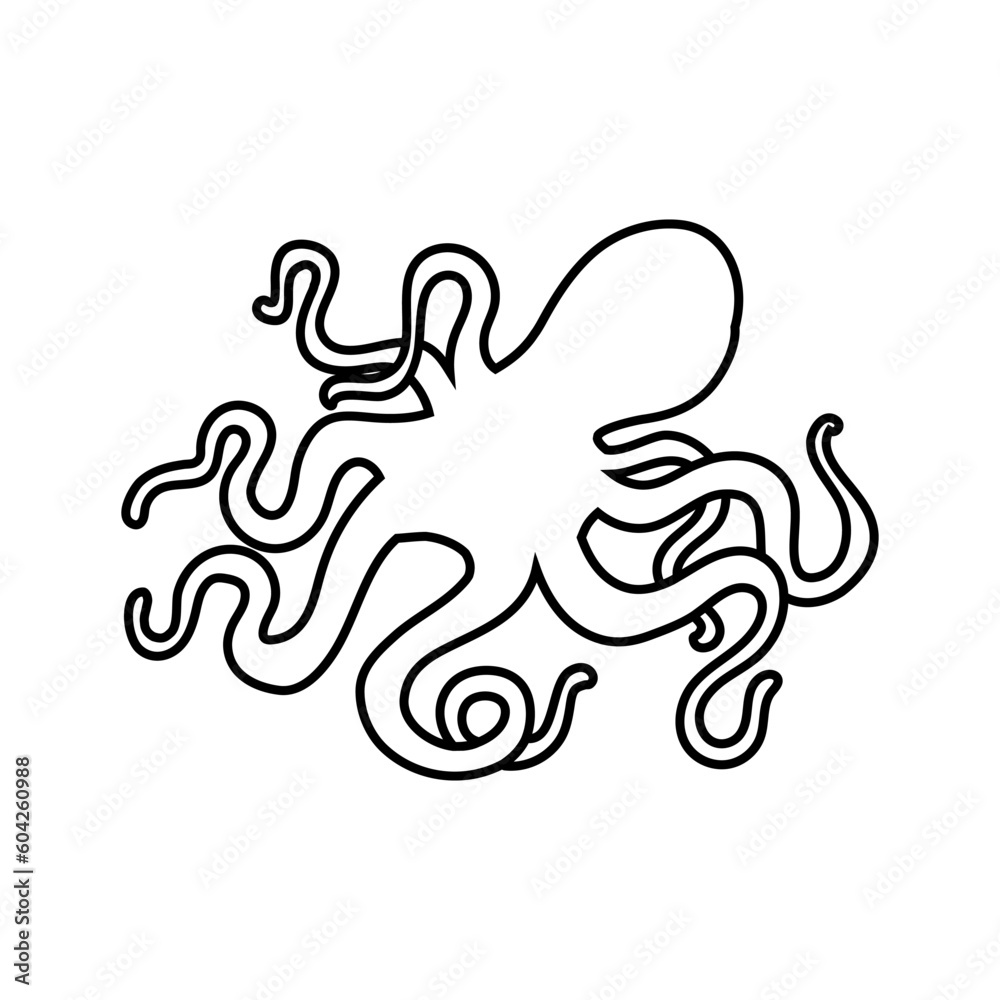 Fototapeta premium Octopus icon vector. seafood illustration sign collection. Ocean symbol or logo.