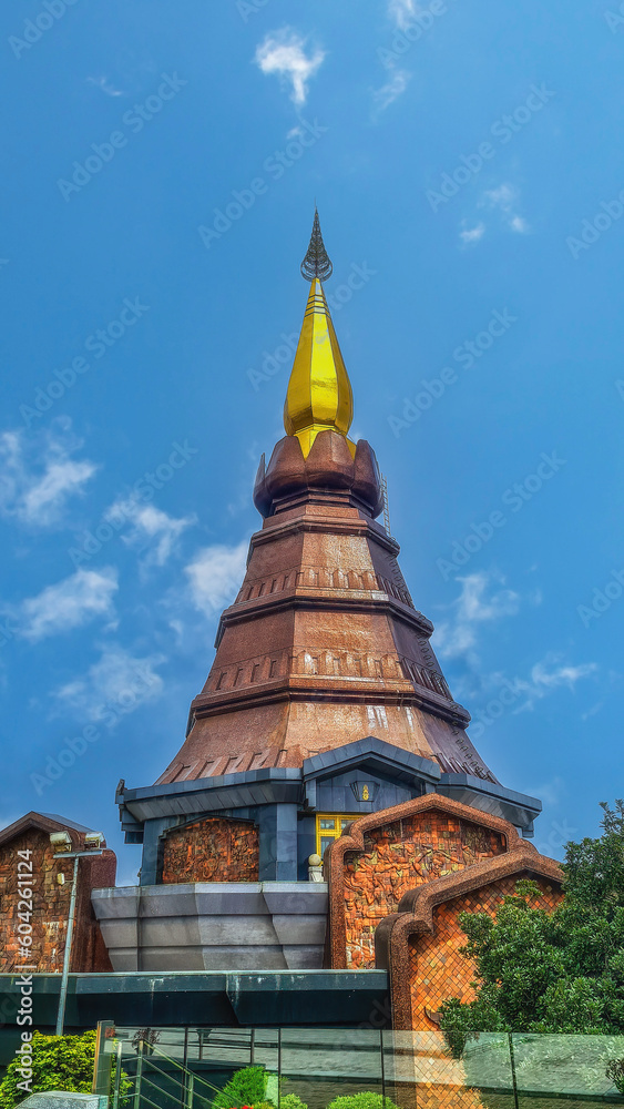 Fototapeta premium Landmark pagoda in doi Inthanon national park at Chiang mai, Thailand.