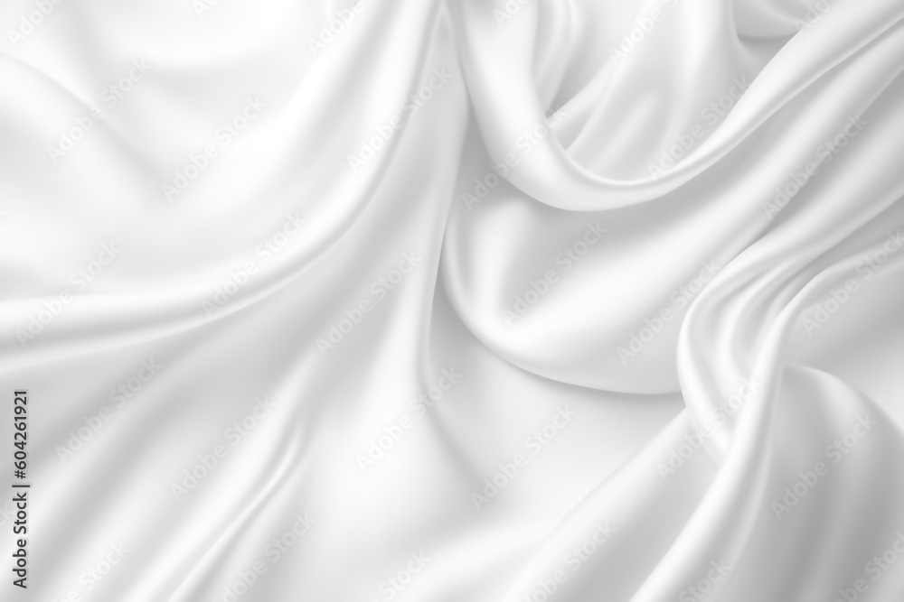 Fototapeta premium White and grey satin fabric curves wave lines background texture for web design , banner , business concept.