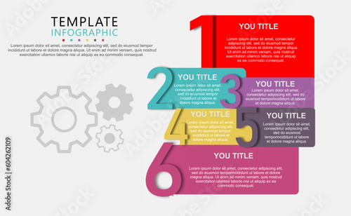 infographic design template vector illustration with icons and 6 options or steps. can be used for presentation process ,layout, banner, data graph,presentation