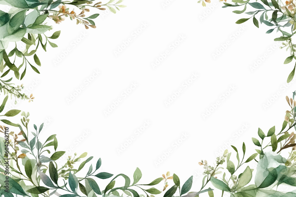 Fototapeta premium watercolor Wild morning glory leaves jungle vines tropical plant isolated on white background, clipping path included