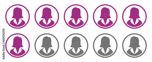 6 out of 10 women vector icon. Vector illustration.