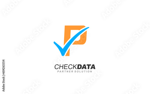 Free Download Letter P Check logo template for branding. - GFXLoad