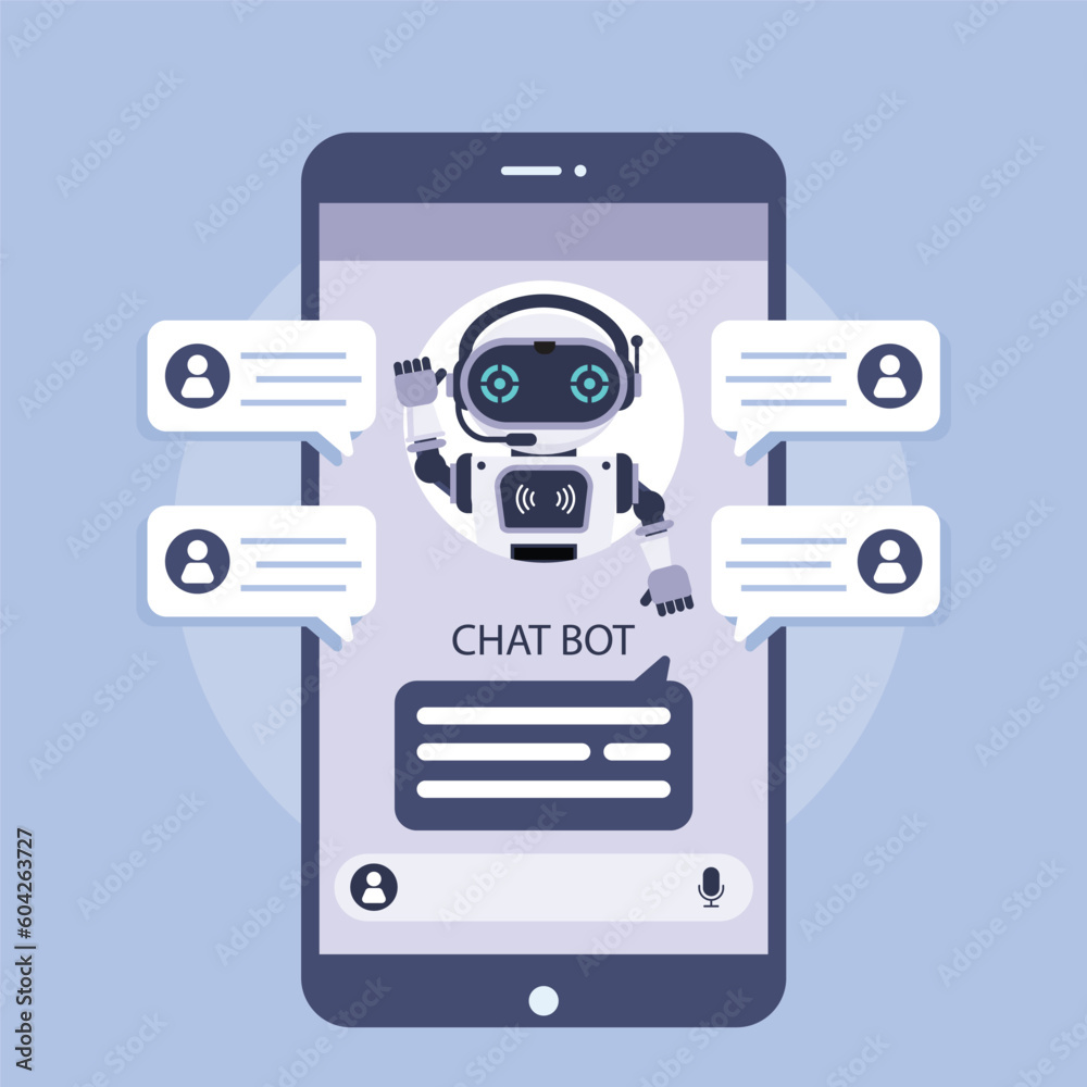 Chatbot artificial intelligence abstract concept illustration Chatbot artificial intelligence abstract concept illustration