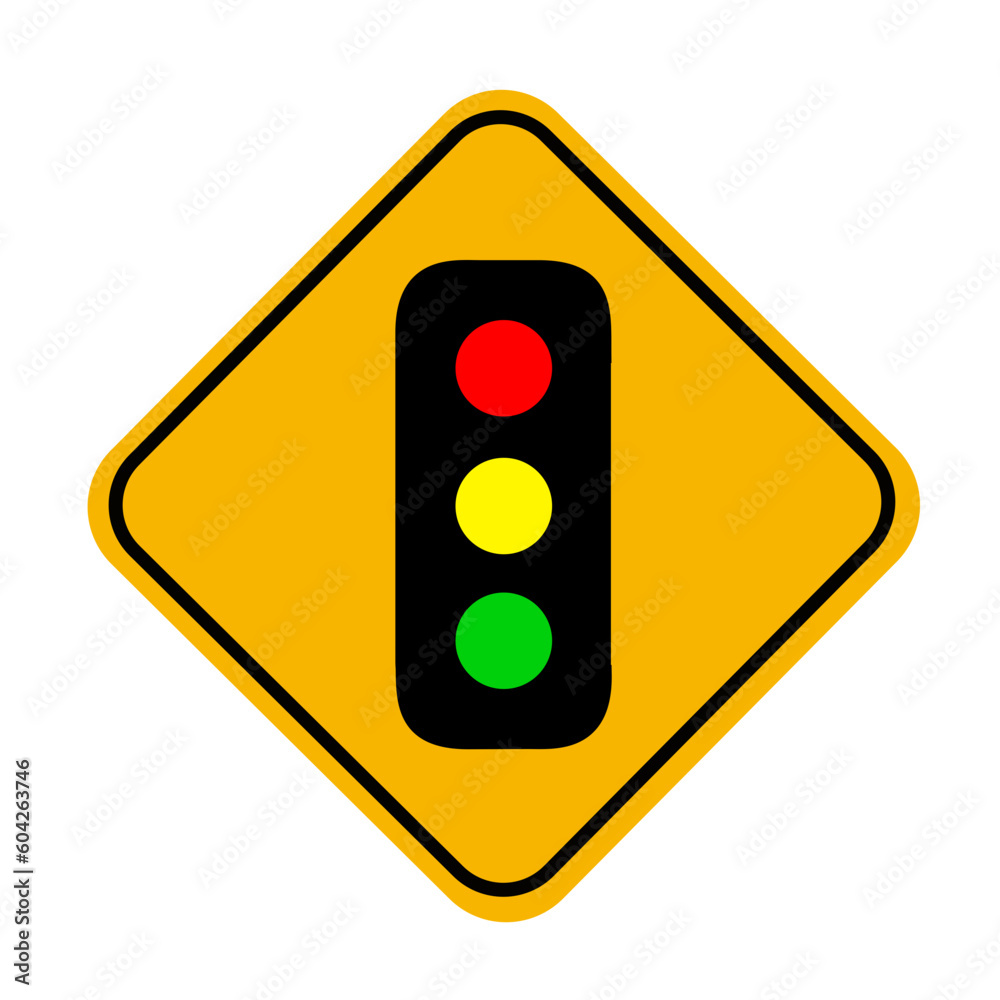 traffic light symbol yellow sign board png transparent icon Stock