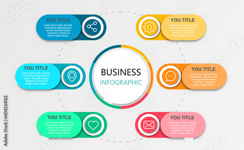 infographic design template vector illustration with icons and 6 options or steps.can be used for presentation process,layout,banner,data graph,presentation	