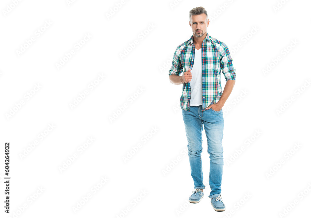 A cool casual man against white background, banner. A casual man wearing a plaid shirt and jeans. A handsome casual man looking confident and stylish. A casual man in a checkered shirt and jeans A cool casual man against white background, banner. A casual man wearing a plaid shirt and jeans. A handsome casual man looking confident and stylish. A casual man in a checkered shirt and jeans